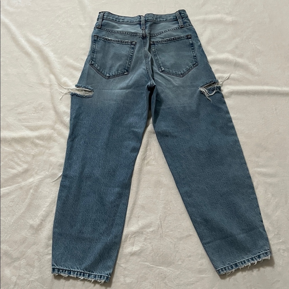 Frame Barrel High Rise Nappa Rips Distressed Cropped Jeans - Picture 10 of 15
